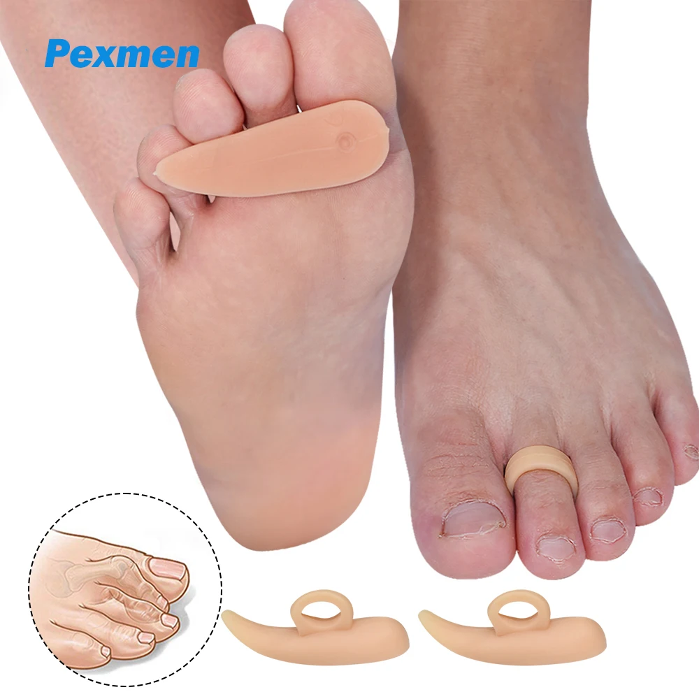 Pexmen 2Pcs Hammer Toe Cushions Hammertoe Pads Relieve Foot PainToe Straightening Corrector for Mallet Toes and Overlapping Toes