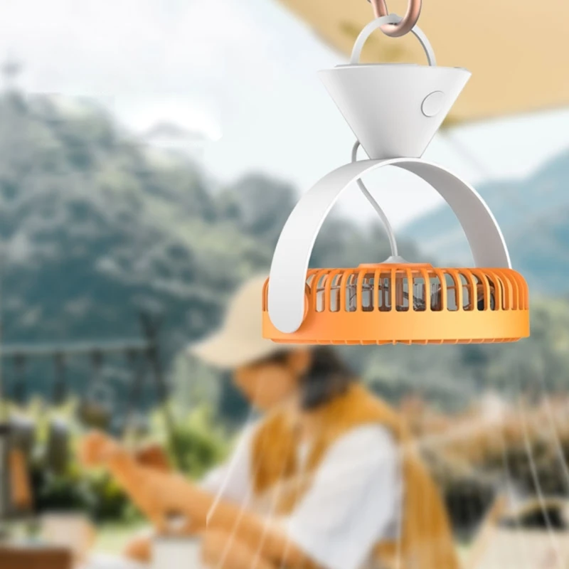 

USB Rechargeable 4000mAh Hanging Fan Table Fan for Tent Outdoor BBQ