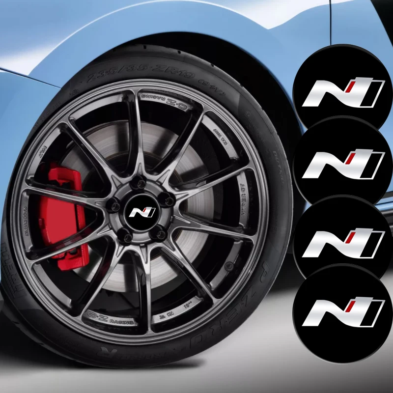 Auto Wheel Center Hub Cap Covers 4pcs 3D 56mm Stickers Car Accessories Case For Hyundai N Line Elantra Tucson Sonata Car Styling
