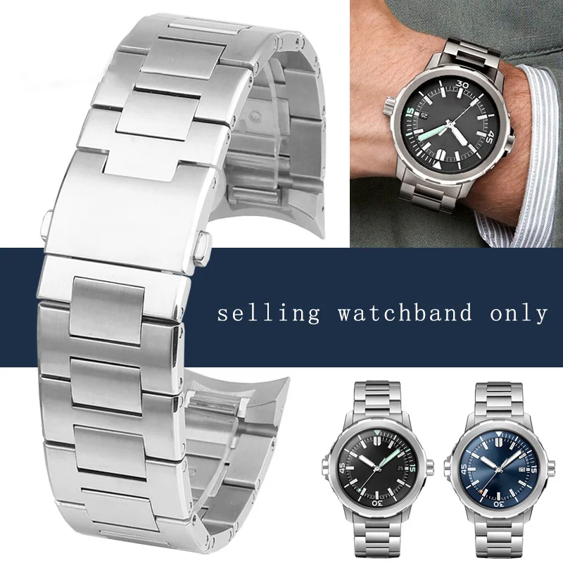 Bracciale Per Iwc Ocean Chronograph Strap For Men Iw376805 Iw329001 Cronometro Quick Staccabile Precision Steel Watch Chain 22Mm