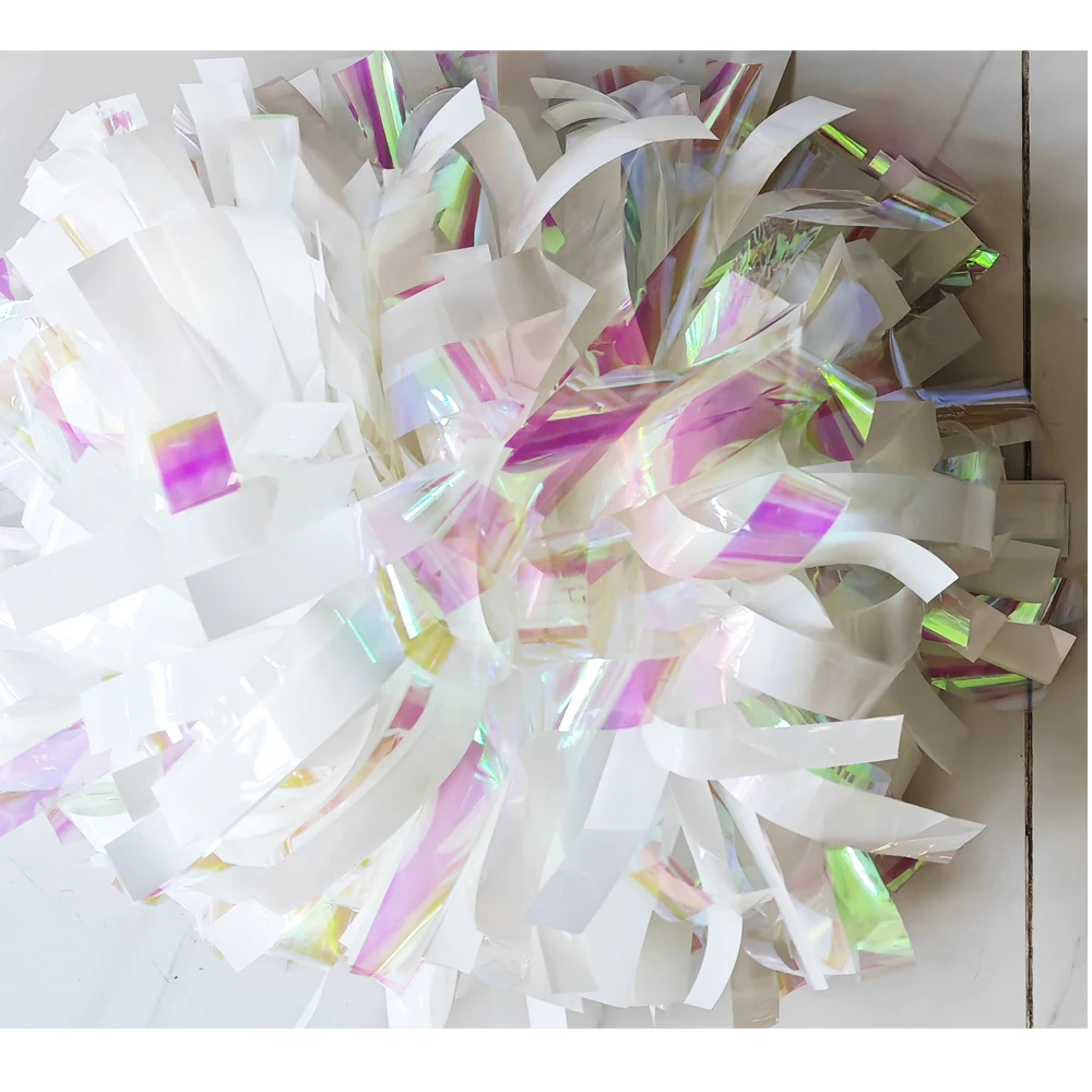 Cheerleader Pom Pom Metallic navy metallic black with holographic silver Mix Size and Color Baton Handle 1PIECE