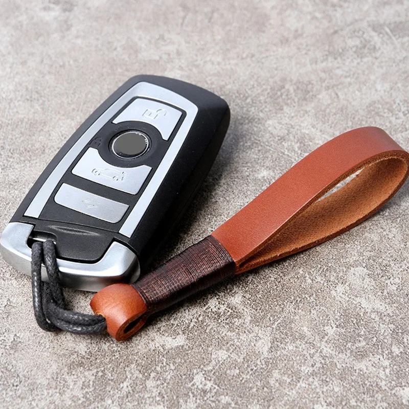 남성용 심플 카라비너 소가죽 자동차 키 체인, 등반 후크 키 체인 링, 스테인레..