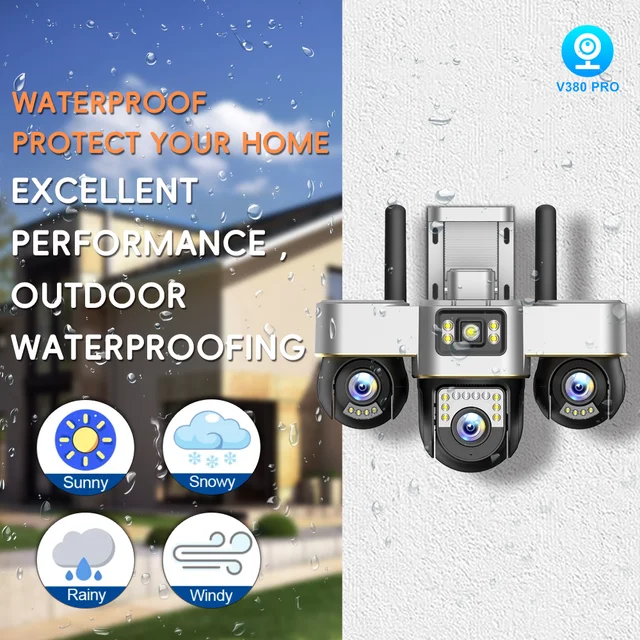 12MP Three Lens Three Screen Camera 4G Outdoor Humanoid Tracking Security Protection Surveillance Support 10X Zoom PTZ Cameras 4