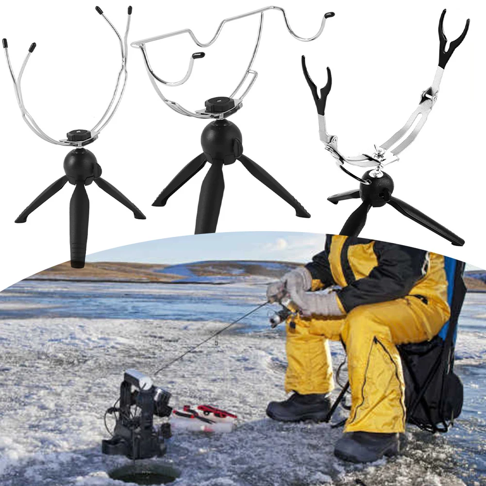 IceFishingRodHolderDoubleHeadFishPoleRackAdjustableAngleFor