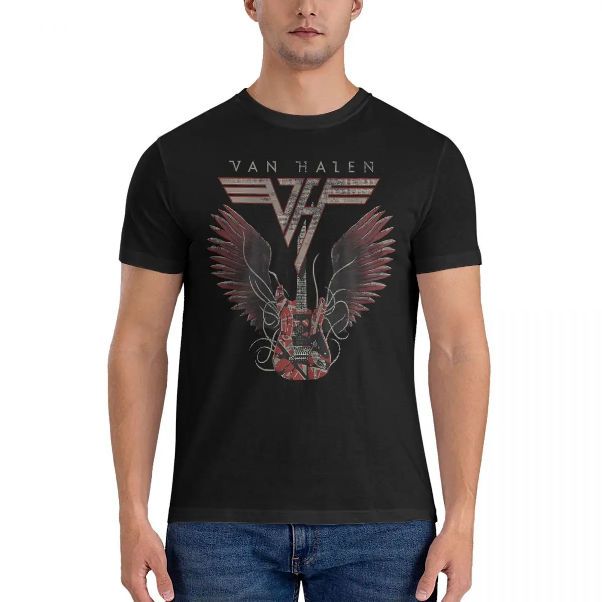 Men T-Shirts Detective Searching For The Hidden Van Halen Awesome Pure Cotton Tee Shirt Short Sleeve Van Halen T Shirt