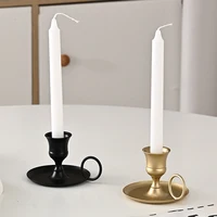 Metal Candle Holder Desktop Candlestick Adornment Candle Holder With Handle Centerpiece Dining Table Wedding Festive Decoration 3