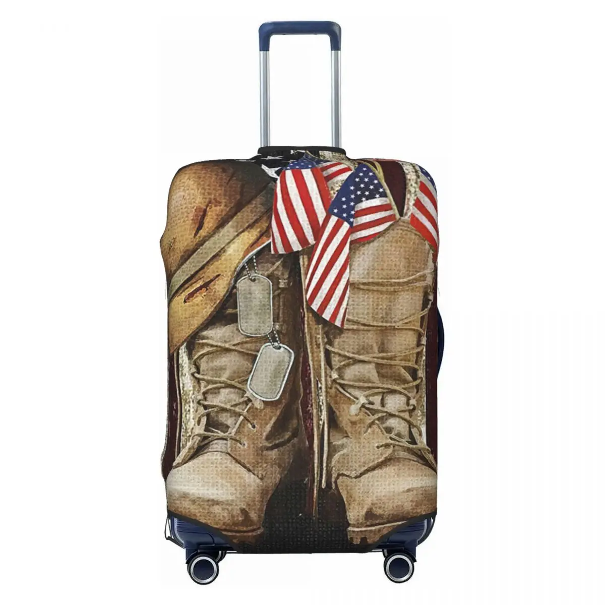 

Patriotic Memorial Day Boots Garden Flag Print Luggage Protective Dust Covers Elastic Waterproof 18-32inch Suitcase Cover