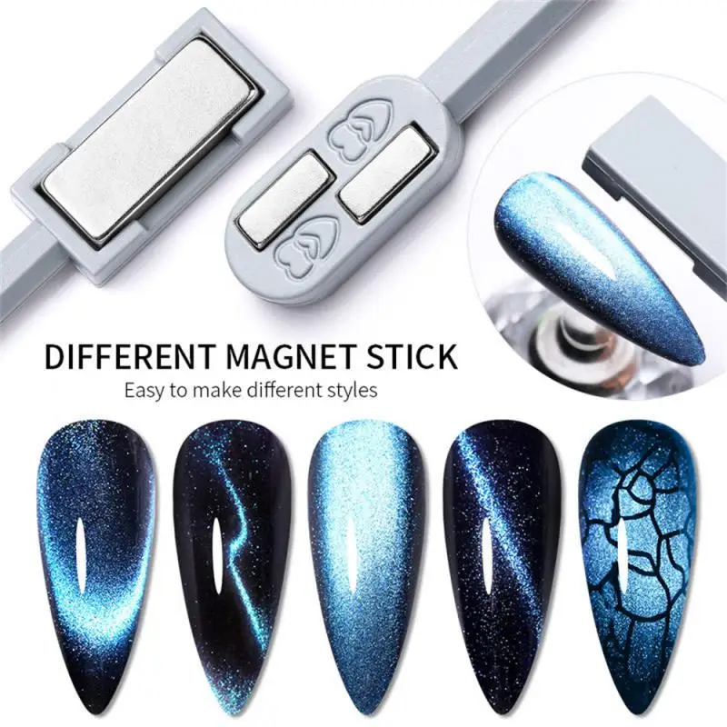 Double-head Cat's Eye Magnet Nail Tool Original Lightning Special 3D Magic Cat's Eye Glue Iron Magnet Board Nail Art Tool cat eye magnet tools single double head cat eye gel magnet stick curved line strip 3d designs for polish gel nail art decor