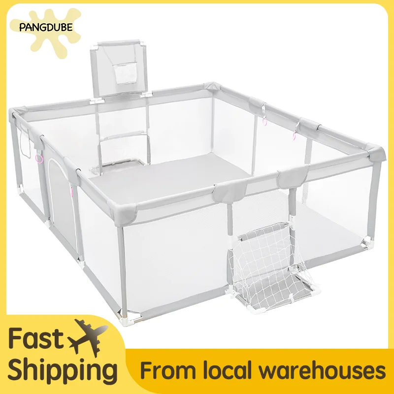 PANGDUBE New Enlarge Baby Playpens Indoor Playground Baby Activity Fence Balls Pool Inside Size 187&times;166cm, Out Size 235&times;166cm