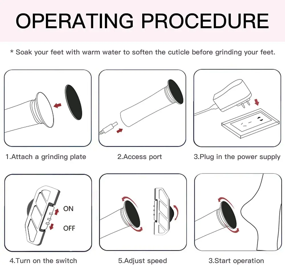 Electric File For Feet Exfoliator Tool Remove Calluses Hardness Dead Skin Heels Grinding Pedicure Electric Foot Grinder Machine 5