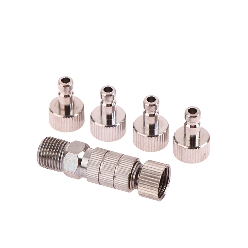 5pcs Airbrush Quick Disconnect Coupler Quick Release Fitting Adapter With 5 Male Fitting 1/8 INCH Fitting Hose Air Brush Parts