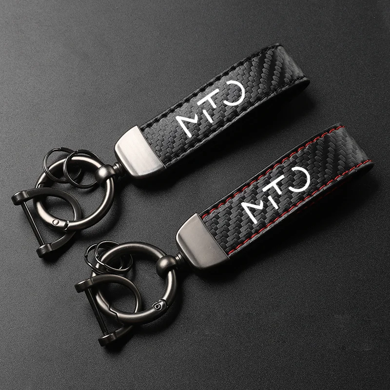High-Grade Leather Car Keychain 360 Degree Rotating Horseshoe Key Rings For Alfa Romeo Mito Keychain Car Accessories