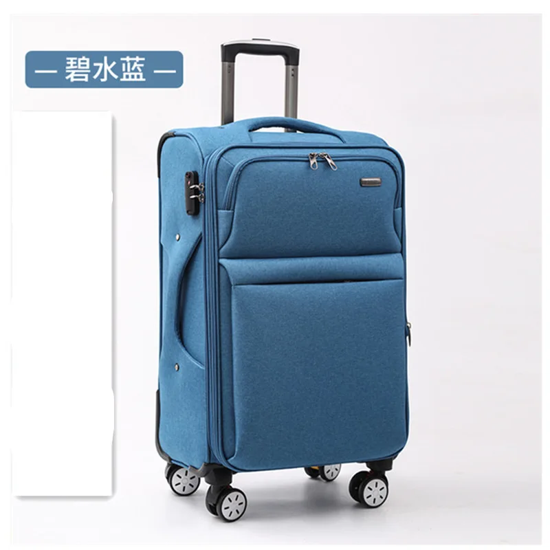 PLUENLI Luggage Men's Business Boarding Bag Trolley Case Explosion-Proof Zipper Solid Oxford Cloth Password Suitcase