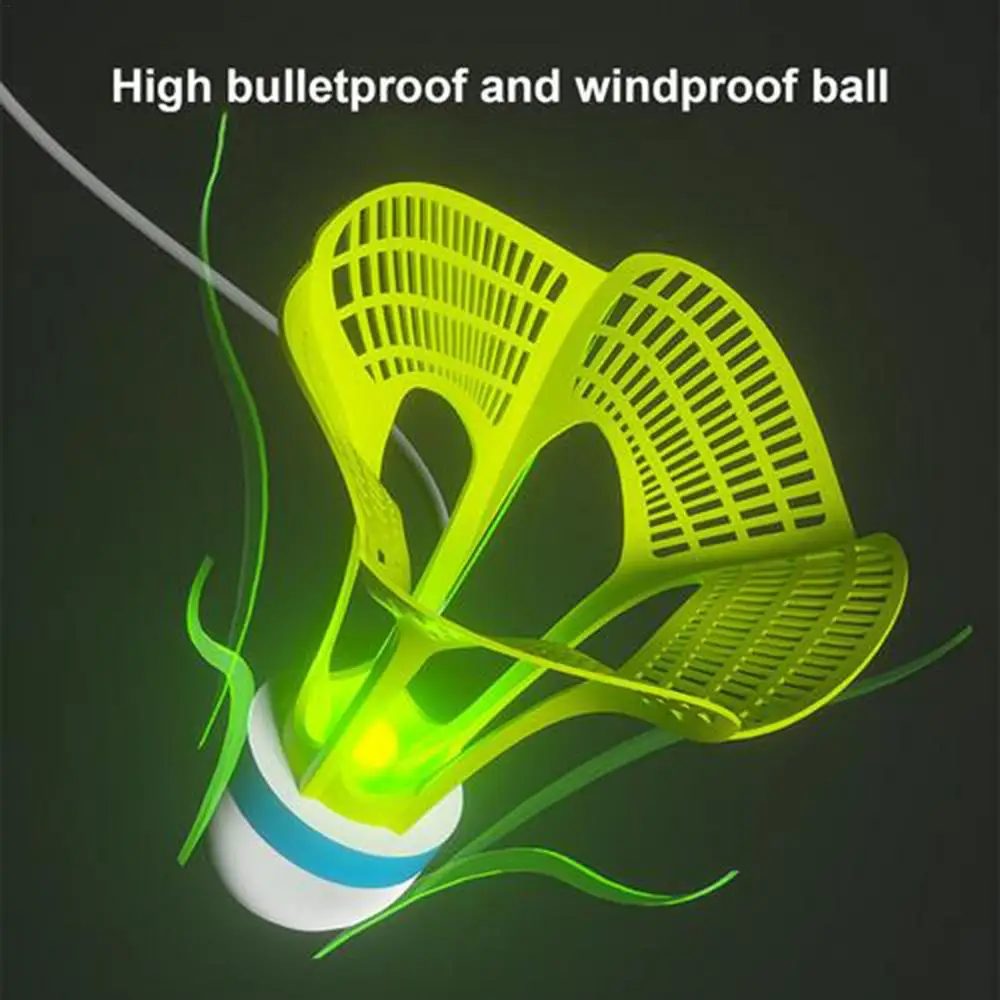 Description Picture 4 of itemBadminton Training Set Elastic Indoor Badminton Trainer Set with 3 Luminous Badminton Balls Solo Equipment for Badminton Single