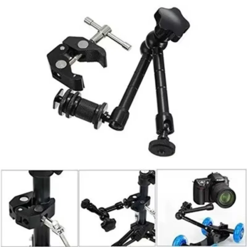 Super abrazadera de 7/11 pulgadas, brazo articulado mágico ajustable para montaje de Monitor, luz LED, cámara de vídeo LCD, cámara Flash DSLR