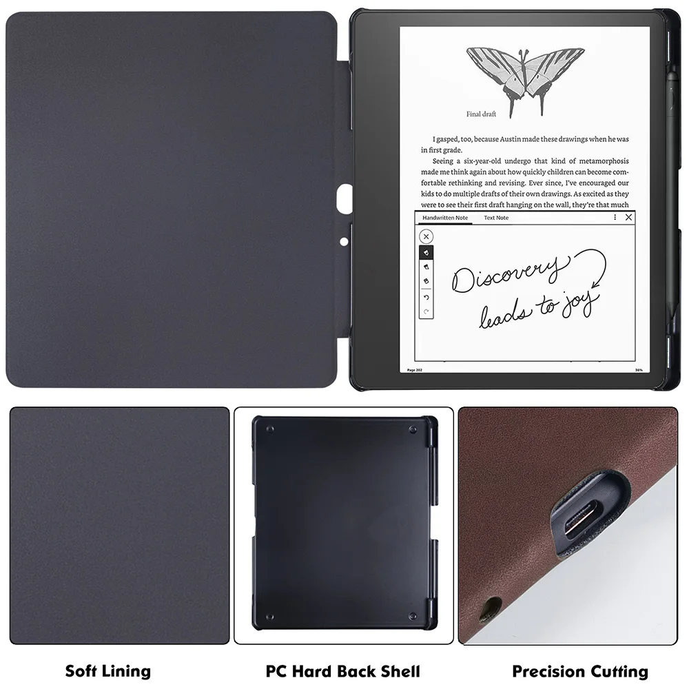 Fino para Kindle Scribe Capa de Couro pu Premium com Suporte de Caneta Sono e Despertar Automáticos 102 in 2023 Case - Imagem 6