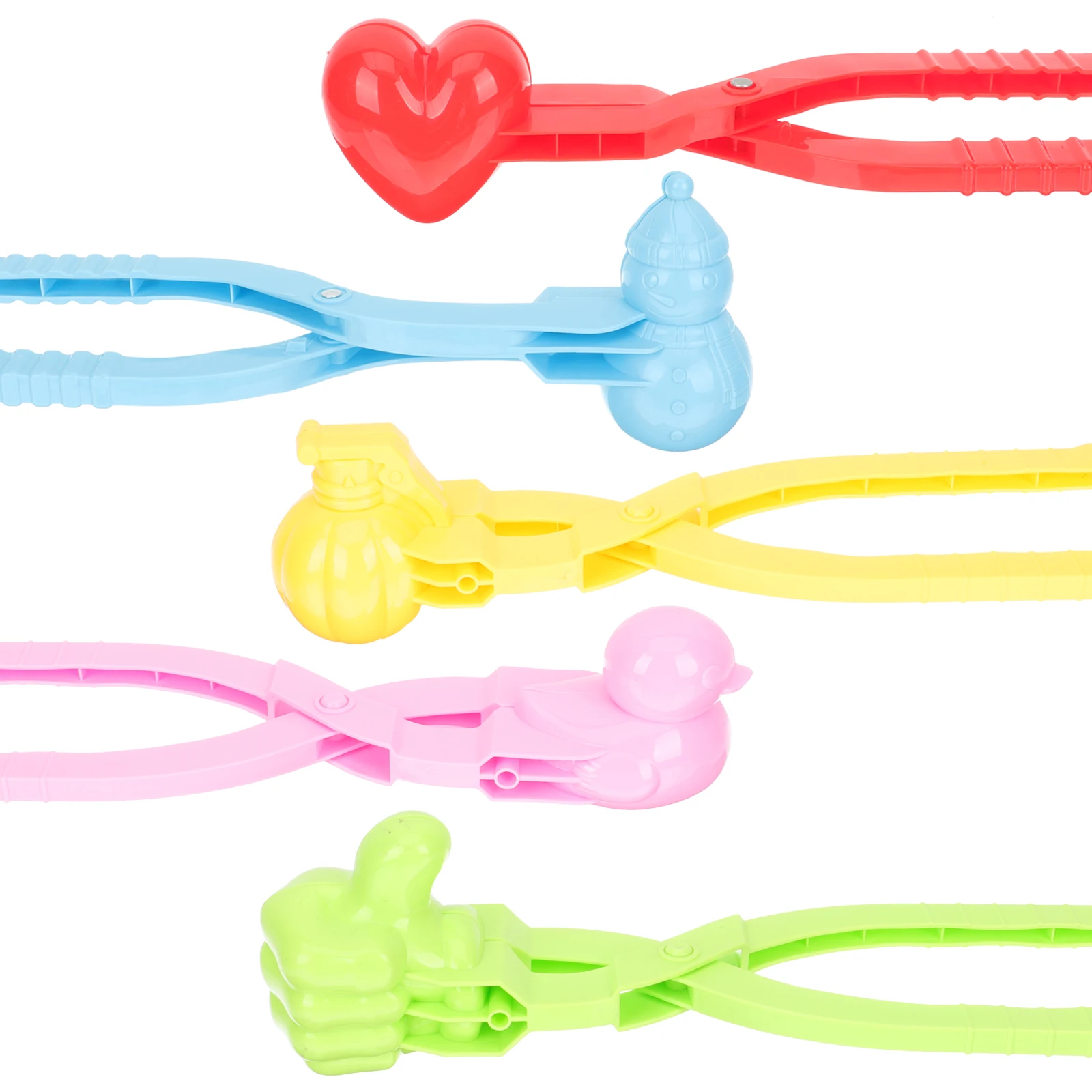 

5pcs Snowball Maker Clip Plastic Winter Snow Sand Mold Heart Shape Clip Tongs Snowball Fight Outdoor Fun Sports Toys