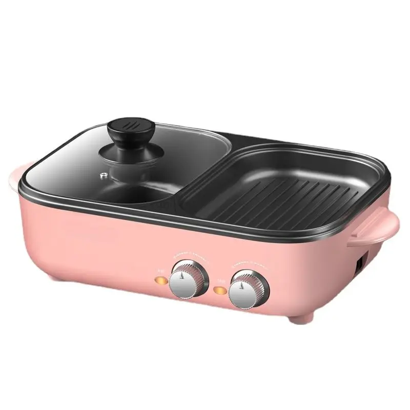 1.5L Electric Oven Dual zone baking pan Temperature control Automatic power off Multi-function electric hotpot for home use smt welding multi temperature zone pratt