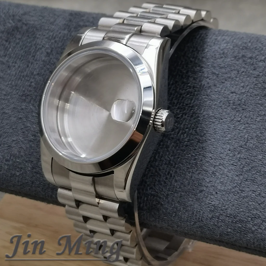 Premium Men's Watch Case with Sapphire Glass and Strap Parts, 36mm/40mm S Crown