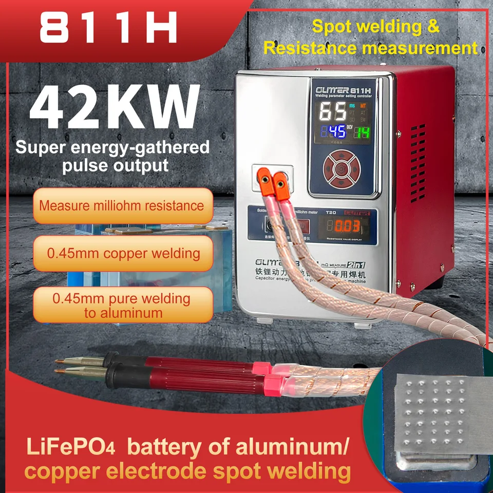 Glter 811H 811H Batteria da alluminio a rame Saldatrice a punti Batteria Ampia unà Attrezzatura per saldatura da alluminio a nichel  1420