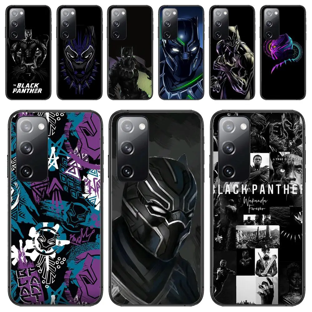 Marvel Black Panther Custodia In Tpu Nero Per Samsung Galaxy S23 S21 S10 S30 S20 S22 S8 S9 S30 Pro Plus Ultra Fe Nuova Cover Morbida