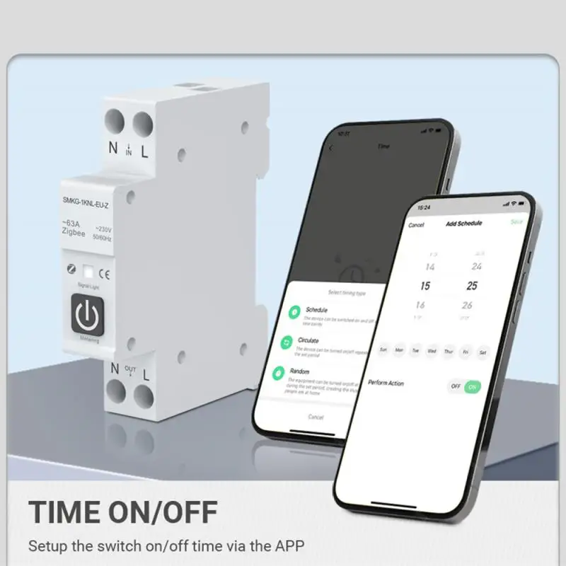 

Умный автоматический выключатель Tuya WiFi с измерением 1P 63А, DIN-рейка Smart Life, работа с Alexa Home Яндекс Алисы