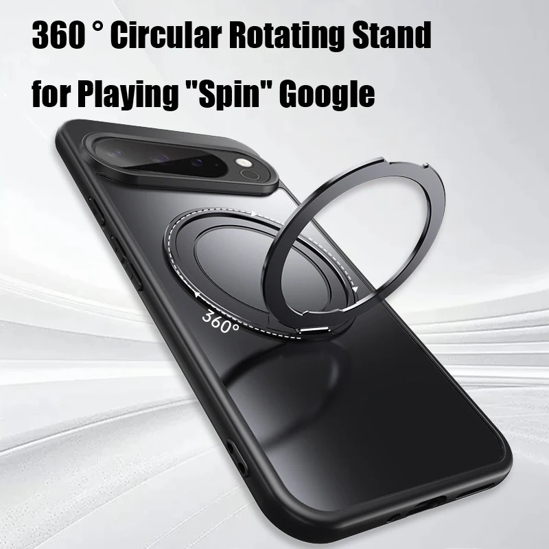 Magnetic 360° Rotating Bracket Phone Case - Slim Shockproof Matte Back Cover