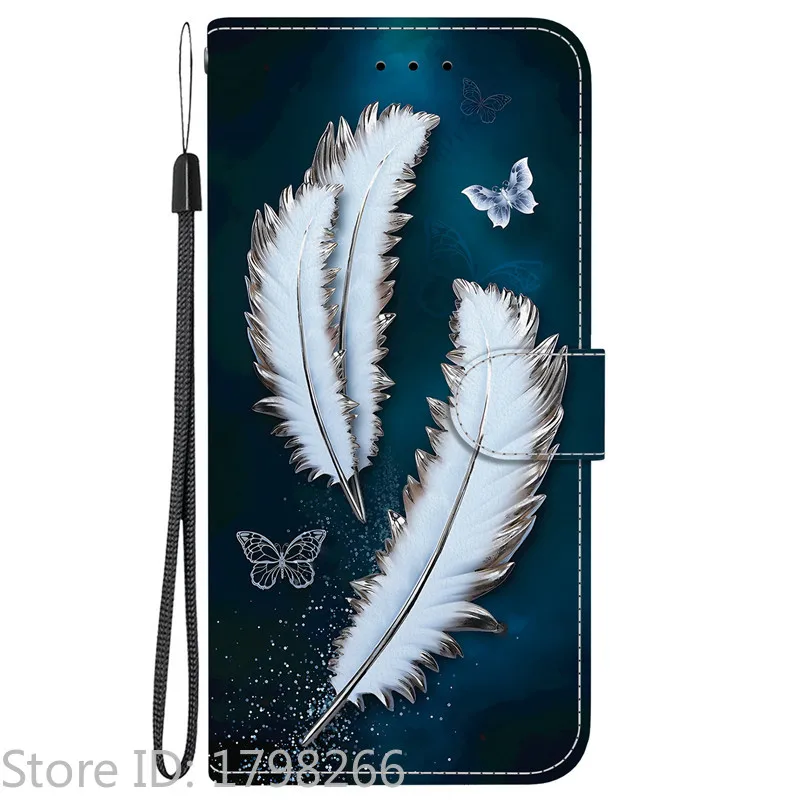 Elegant Colored Flower Wallet Phone Case - Magnetic Flip Leather Cover with Cute 3D Pattern