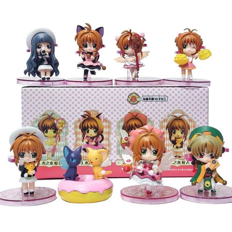 

Экшн-фигурки Kinomoto Sakura Cerberus Li Syaoran, набор моделей кукол, коллекционные украшения, подарок для девочек, 8 шт.