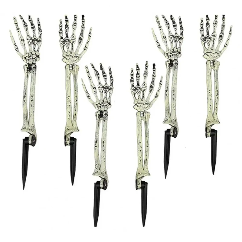 Realistische Halloween Skelett Hand Arm Friedhof Dekorationen Knochen Boden Pfähle für Haus Garten Rasen Party Dekor