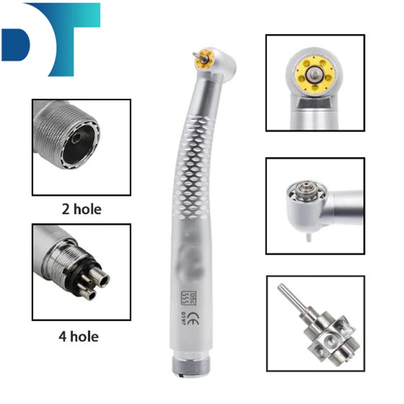 

5 Led Light Handpieces 5 Water Sprays High Speed Handpiece 2/4 Holes Dental Material Cartridge Style Push Button Handpieces