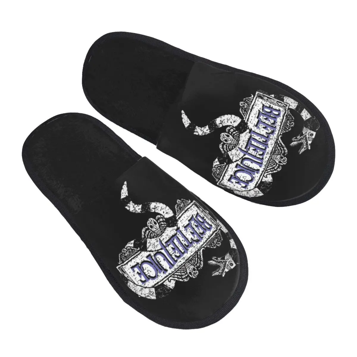 thumbnail image 1 of Custom Horror Movie Beetlejuices Soft Memory Foam House Slippers Women Tim Burton Style Comfy Warm Anti-skid Sole Slipper, 1 of 5