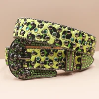 Luxury Men Women Western Cowboy With Diamond skull Rhinestone Belt Disco  Girls For Jeans Punk Rock Crystal Studded Belt