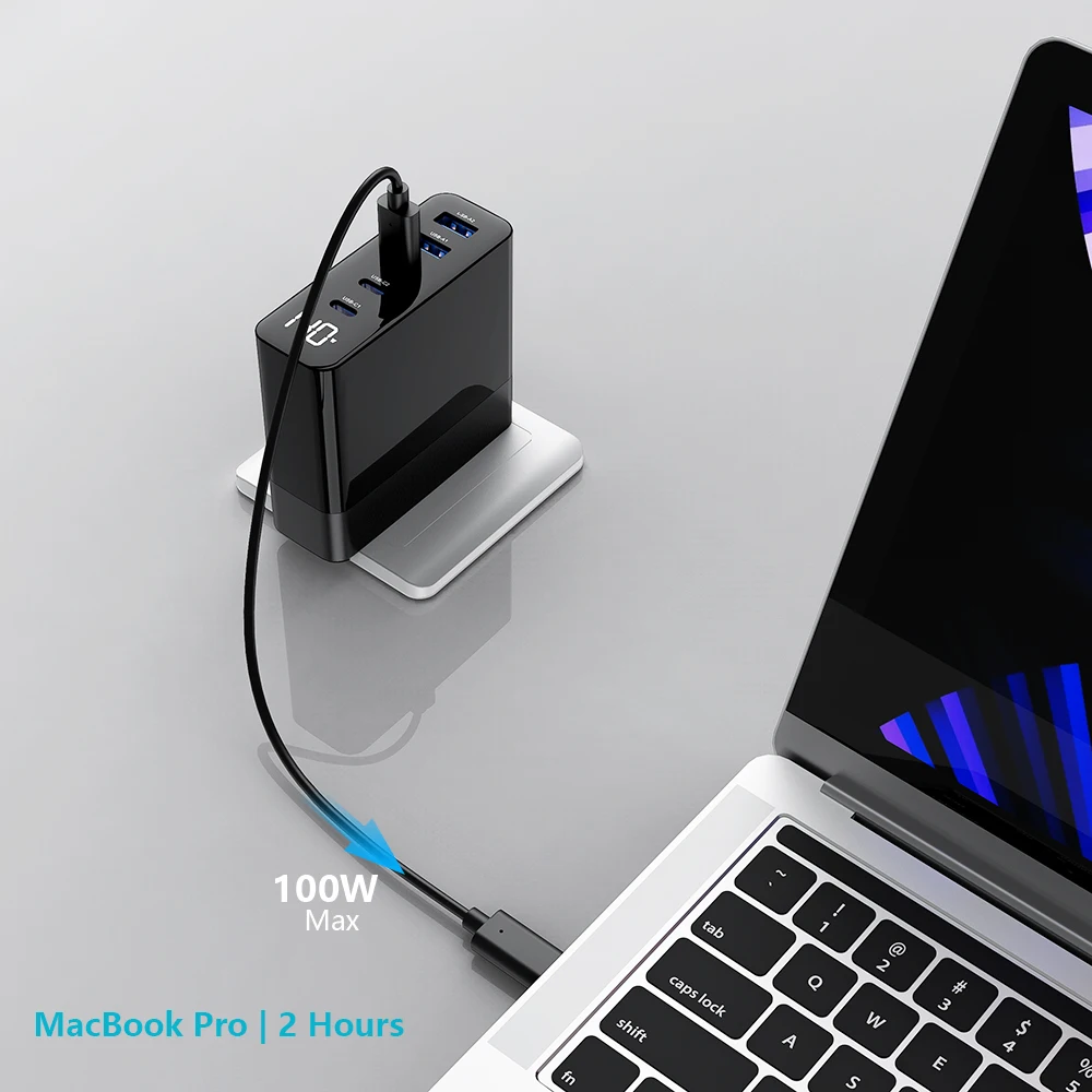 Ubigbuy GaN 140W USB C PD Charger, LED Display 5-Port PD100W PPS45W QC60W Fast Charging for MacBook Pro/Air iPhone 13 Galaxy S22