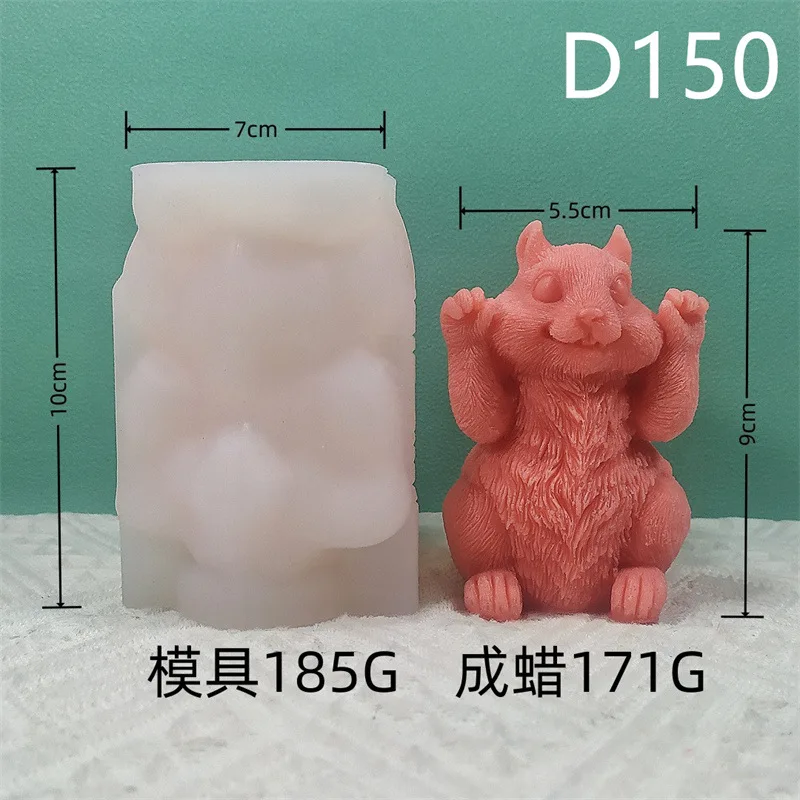 Silicone Mold For Wedding Festive Candle Mold Big Cute Squirrel Soap Plaster Molud Aromatherapy Wedding Gifts Handmade