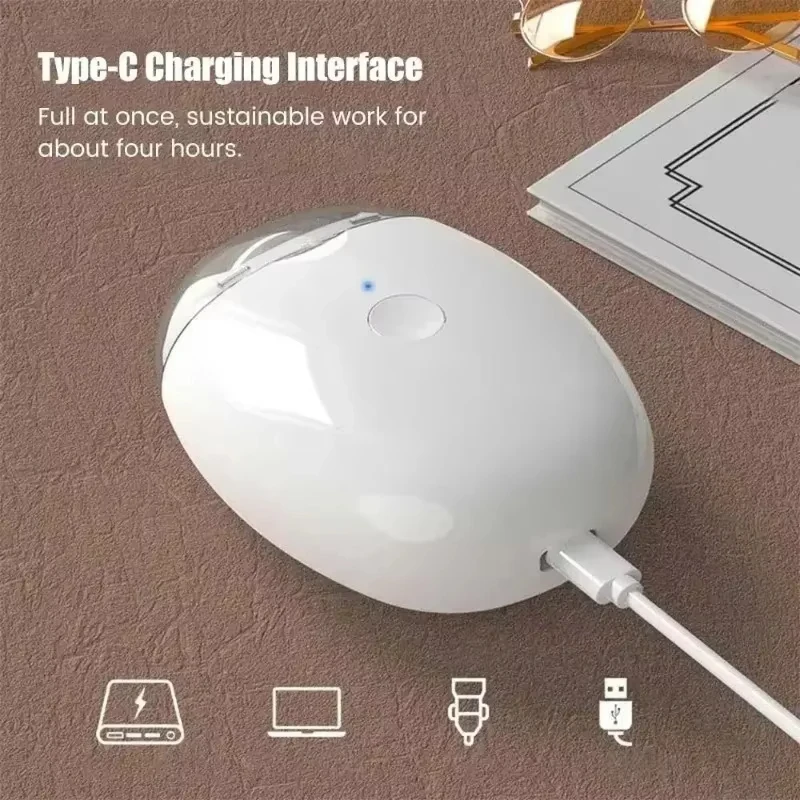Electric Nail Trimmer Rechargeable Pain-Free Technology Automatic Fingernail & Toenail Clipper with LED Light Grinding Head Port