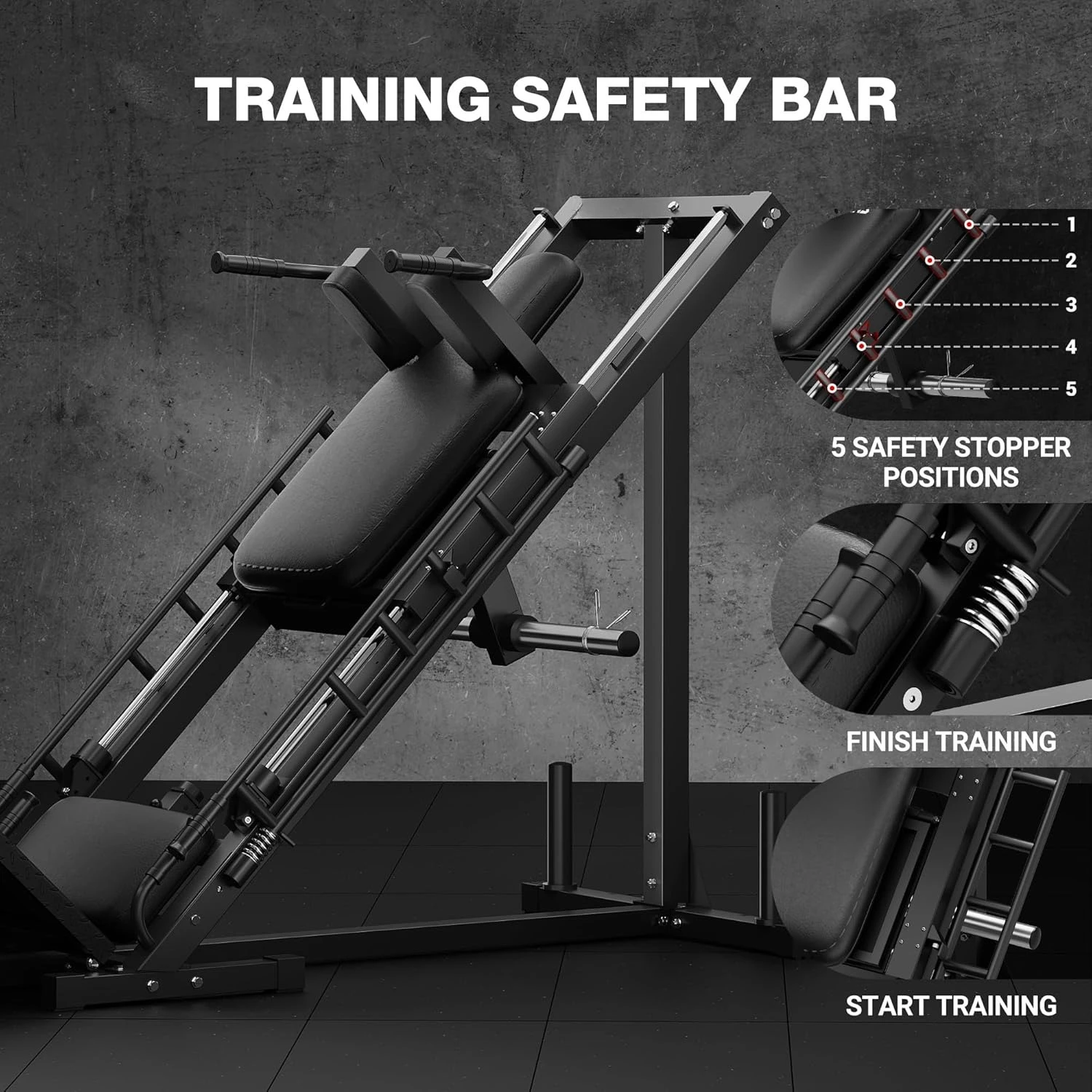 Leg Press Hack Squat Machine, Leg Machine for Home Gym with Linear Bearing, L11 Professional Adjustable Leg, Customized 4