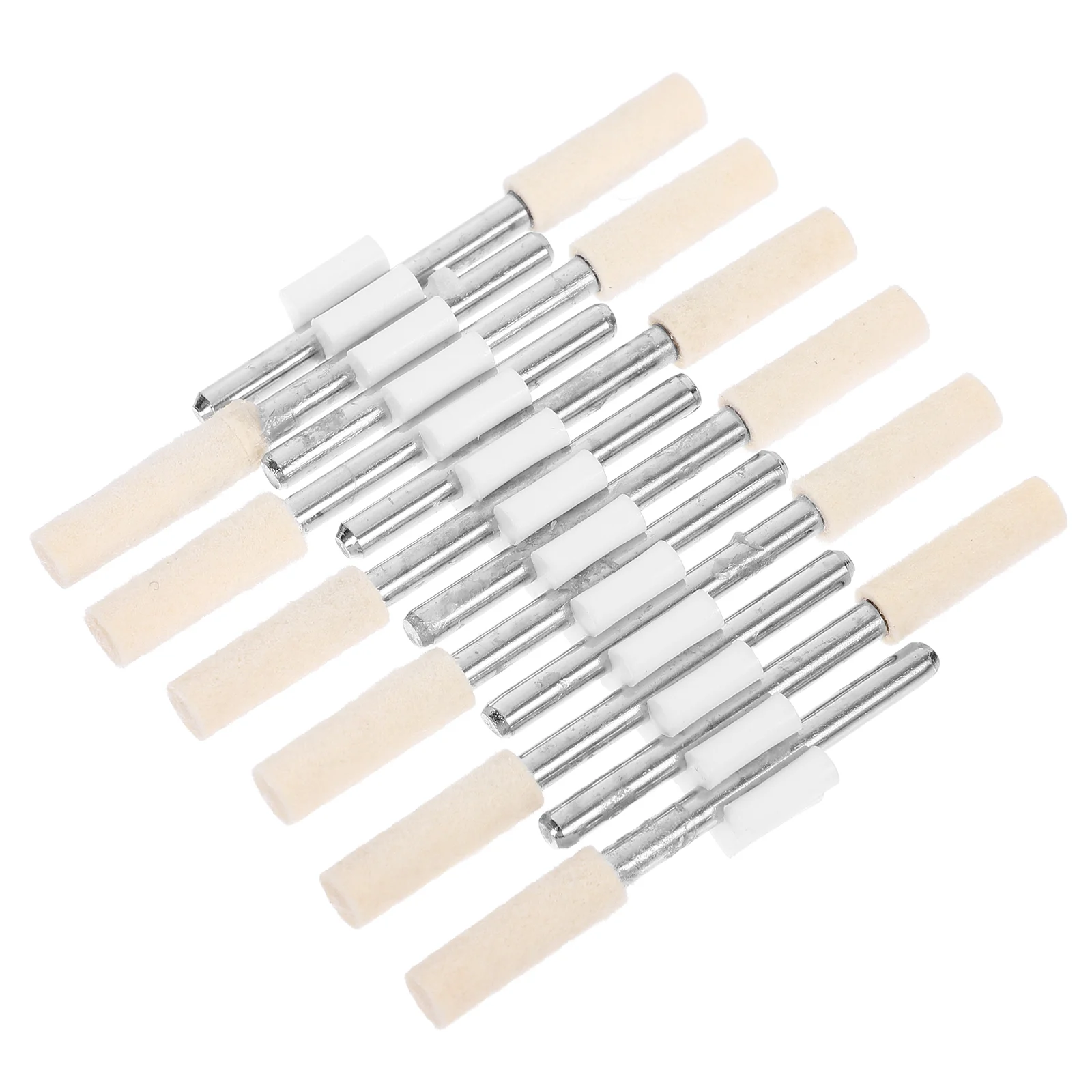 12 Pcs 3mm Wool Felt Polishing Drills Grinding Wheels for Jewelry Plastic Deburring Tools Watch Kit Nail Supplies