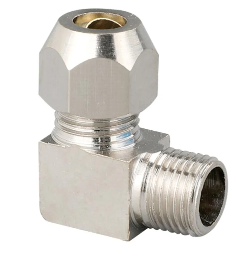 Pipe fitting 1/8"-1/2" BSPP male female 4-16mm tube compression union fitting brass elbow water gas oil