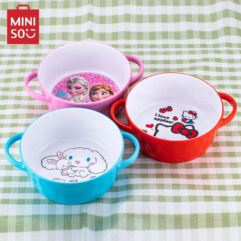 

Sanrio Anime Hello Kitty bowl Tableware Kawaii Cartoon Kuromi Melody Action Figure Baby job Bowl Binaural bowl Kid Birthday Gift