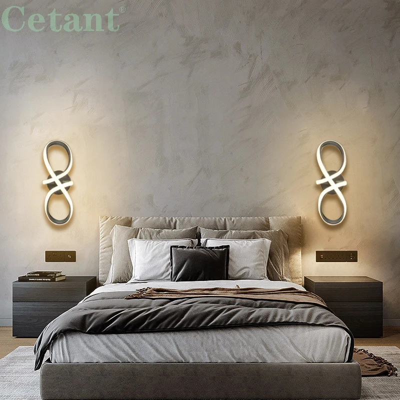 Modern LED Wall Lamp Nordic Gold Bedroom Bedside Wall Lights With Plug Wall Sconce For Minimalist Entryway Corridor Aisle lights