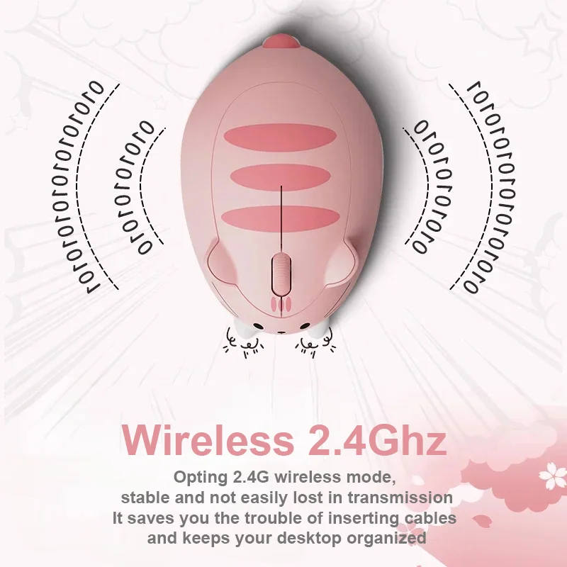 Chyi-mouse Bonito sem Fio 2.4g Gato Miau Rosa Criativo Desenho Animado Ergonômico Mini Mouse Óptico 3d para pc Laptop Presente das Crianças - Imagem 6