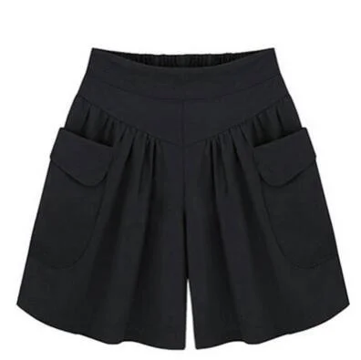 

1pcs/lot Women Summer Shorts Cotton and Linen Trousers High Waist Ladies Loose Plus Size Beach Shorts