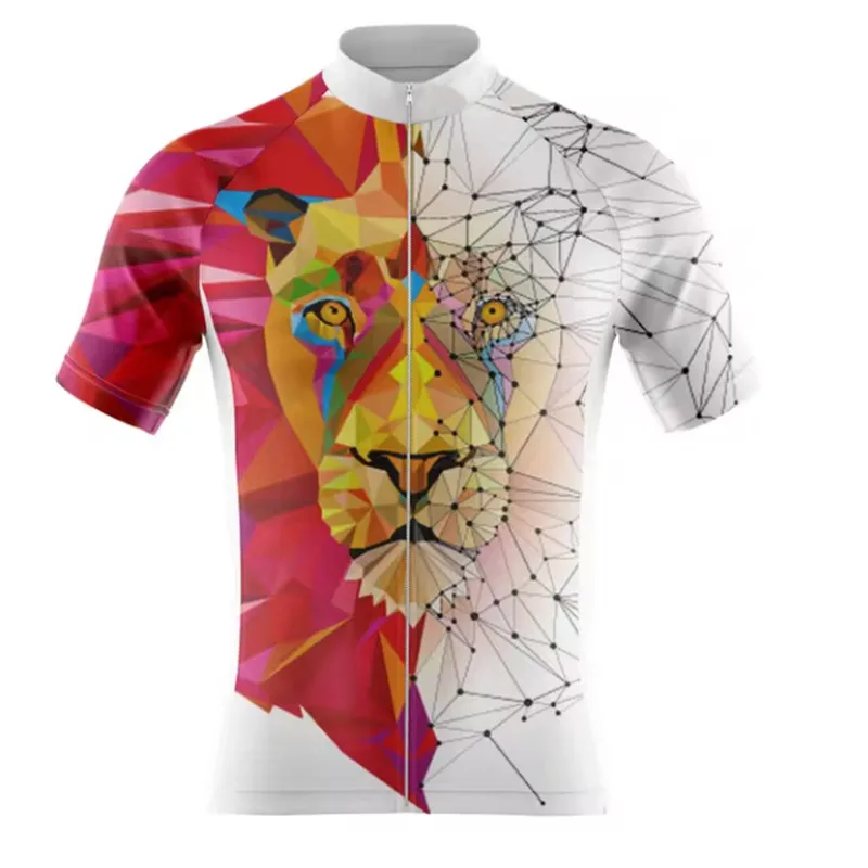 3D Lion Bike Clothing,Quick Dry Cycling Jersey for Men, Short Sleeve, MTB Bicycle Jersey, Road Cycling Shirt, Summer
