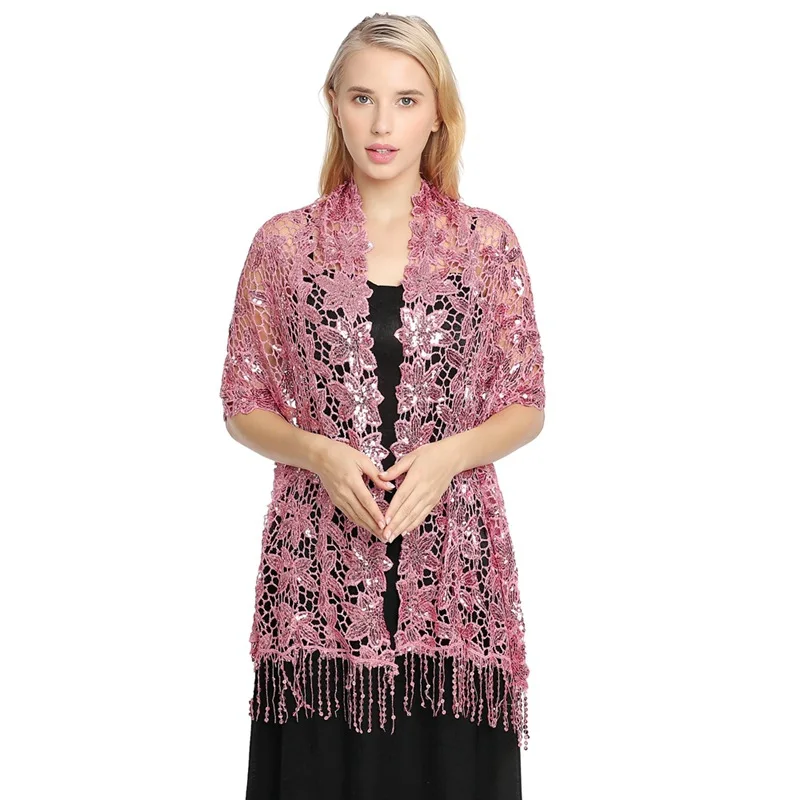 Scialle con frange di paillettes Nuovo design elegante lusso chic per cene occidentali, banchetti, abiti da sera cheongsam, eventi formali - immagine 2
