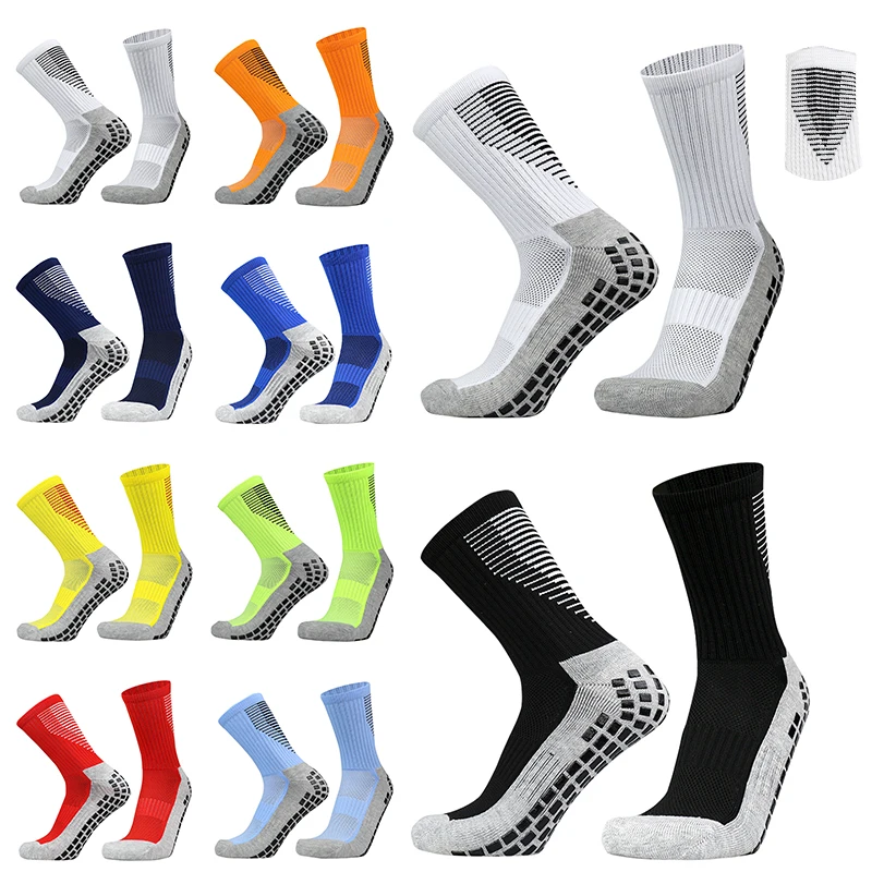 

Non-Slip Heel Shield Pattern Football Socks Men Women Sports Square Silicone Gripl Socks Calcetines Antideslizante Futbol