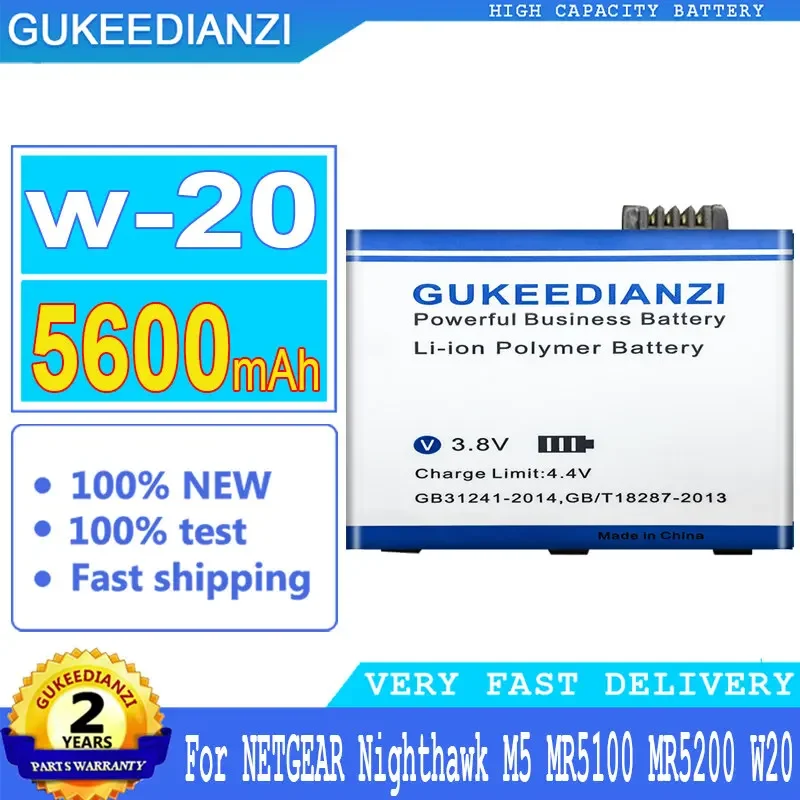 Gukeedianzi Nuova Batteria W-20 Per Netgear Nighthawk M5 Mr5100 Mr5200 W20 Router Wireless 3.85V 5600Mah Batteria Al Litio