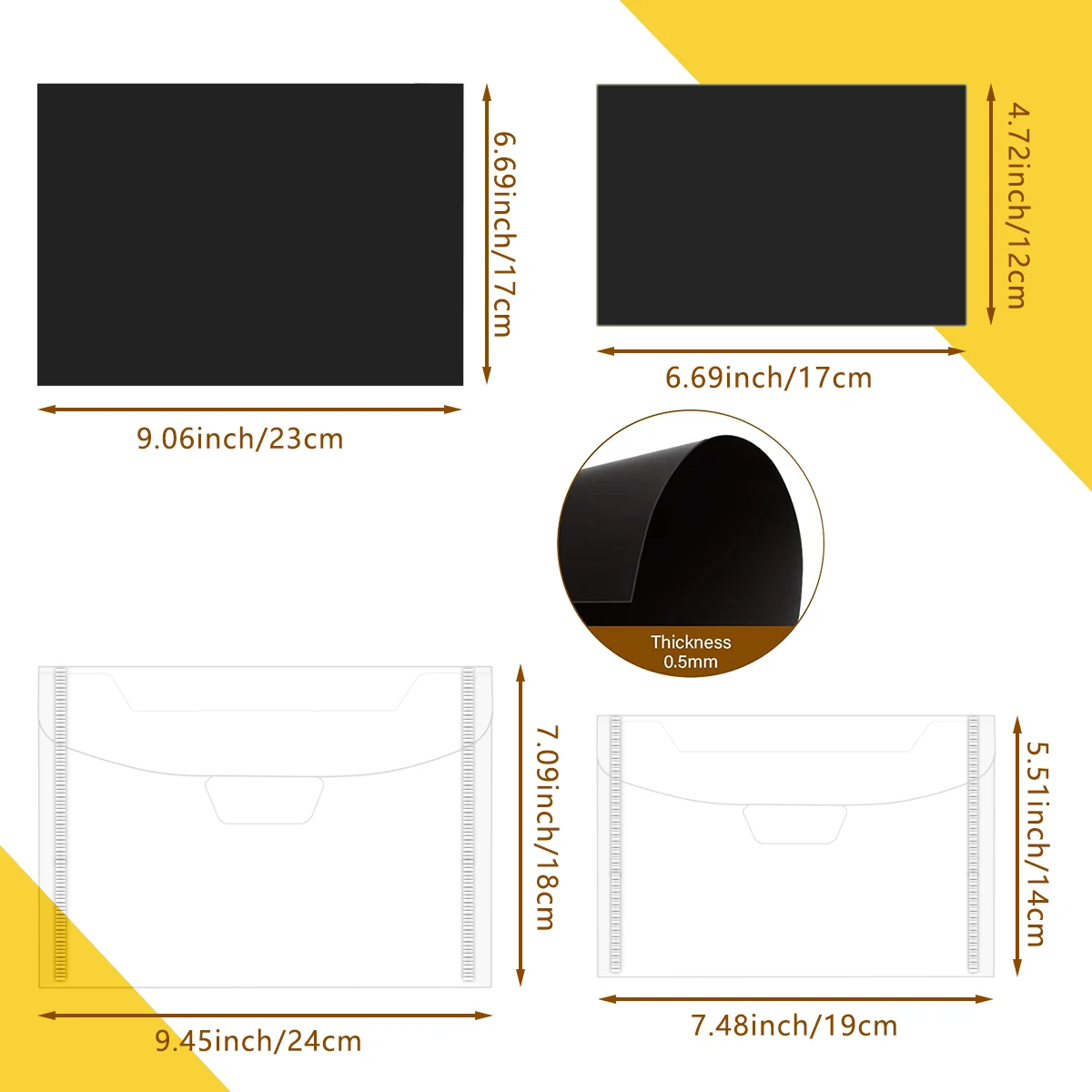 자석 시트 및 플라스틱 폴더 가방, 커팅 다이 및 스탬프 보관용 투명 가방