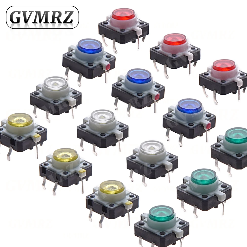 5PCS 12X12X7,3 Tactile Push Button Switch Momentary Tact LED 5 Farbe 12X12X7,3mm 12*12*7,3mm – Detail 6