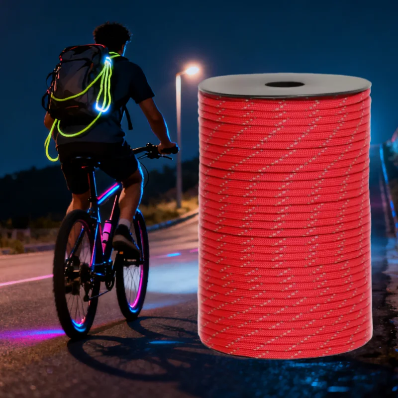 50/100m Multifunctional 7 Core Reflective 550 Paracord Rope 4 mm Camping Survival EDC Outdoor Parachute Cord Lanyard Rescue Rope